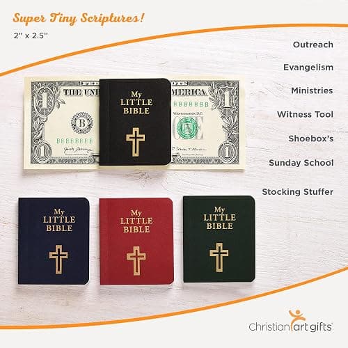 My Little Bible 2” Standard Edition Selections of Key Verses From Every Book, Tiny Palm-size OT NT Scripture for Ministry Outreach, Classic 1769 KJV Text, 2" x 2.5”, Black thumbnail 4