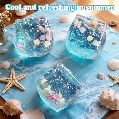 Stress Balls Fidget Toys, 2025 New Squeeze Ice Cube Marine Style Shells, Soft Slow Rise Stress Relief Toys for Adults Teenage Classroom Prizes thumbnail 5