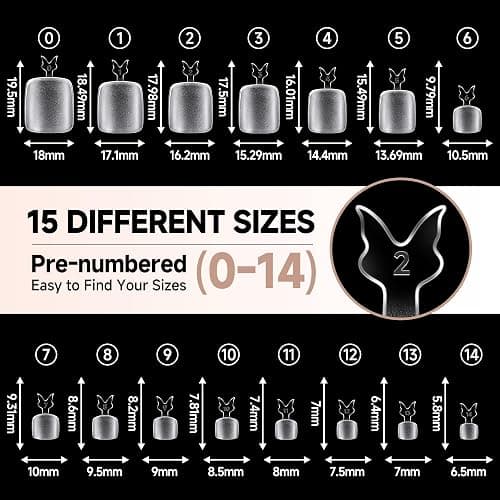 UNA GELLA Toe Nail Tips 504Pcs - Full Cover Matte Squavol Toe Nails Soft Gel Pre-file Gel Toe Nail Tips For Toe Nail Extensions Home DIY Nail Salon Soak Off 15 Sizes thumbnail 7