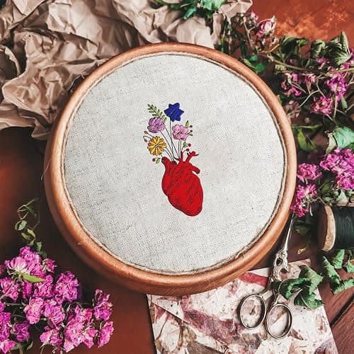 GLOBLELAND 4 Sheets Flower and Organ Skeleton Water Soluble Stabilizer Hand Sewing Stabilizers with Pre Printed Stick and Stitch Self Adhesive Wash Away Stabilizer for Bags Cloth Embroidery thumbnail 7