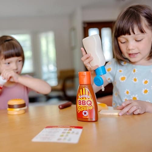 Melissa & Doug 5-Piece Favorite Condiments Play Food Set Play Ketchup and Mustard Bottles, Pretend Food Set for Kids Ages 3+ thumbnail 8