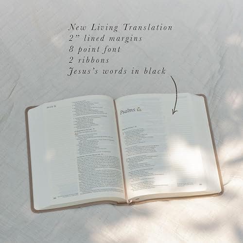 Hosanna Revival NLT Bible for Women — Journaling & Study Bible with Wide Margins, Taupe Leather-like Cover, Floral Design, New Living Translation Notetaking Bible: Marlo Theme thumbnail 3
