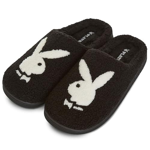 Playboy Mens Slippers Gifts for Men Extra Cozy Fuzzy House Slippers Slip On - Image 1