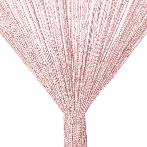 Atsweetlife Door String Curtain Doorway Beads Curtains,Hanging Room Divider Beaded Decor Hippie Glitter Fringe Panel Closet Window Doors Sequin Sheer Boho Doors Tassel (Pink) thumbnail 9