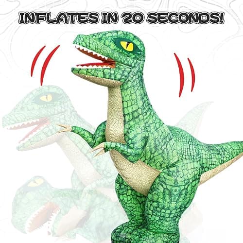 Jovow 2.4GHz Remote Control Inflatable Dinosaur with Sound for Kids | Electric Toy Dinosaur with 360°Rotation,Forward & Backward,Rechargeable Walking Dinosaur Toy for Boys Kids Age 6+ thumbnail 4