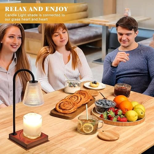 Hong-in Candle Warmer Lamp with Timer-Dimmable Black Candle Warmer,New Mom Gifts,House Warming Gifts New Home Bedroom Decor,Wax Warmer for Scented Wax Jar Candles thumbnail 8