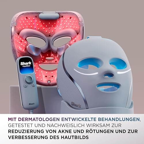 Shark CryoGlow LED Maske, Lichttherapie Maske, Kühlung der Augenpartie, Anti-Aging, Hautklärung, rote/blaue LED, Rotlichtlampe Gesicht, USB-C, Fernbedienung, Schönheitsgeschenke, Kühles Lila FW312EUPL thumbnail 2