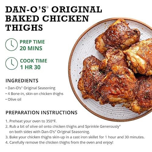 Dan-O's Original Seasoning, 2.5 oz Bottle, All Purpose Seasoning for Chicken, Turkey, Beef, Veggies and More, Sugar Free, Zero Calorie, Use this Spice Blend to Craft a Marinade, Dry Rub or Sauce - Original thumbnail 6