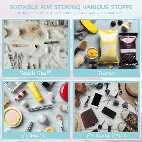 BuyCard 2 Pcs Ballet Gifts Cosmetic Makeup Bag with Chenille Letter Patch, Clear Pouch PVC Organizer Purse, Waterproof Travel Bag, Portable Toiletry Storage Bag for Her Girls Friends Women thumbnail 5