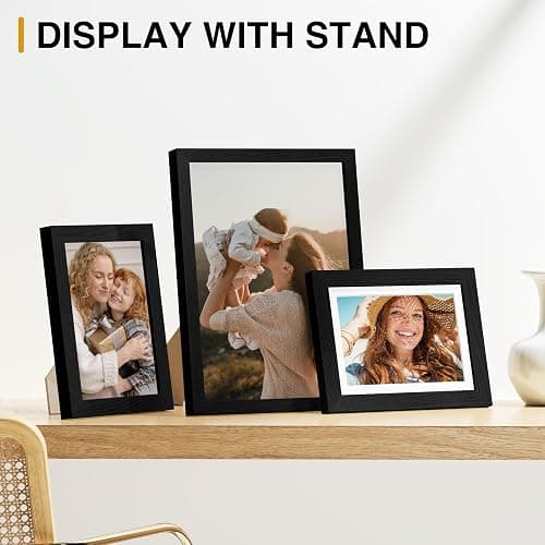 Vittanly 15 Pack Picture Frames Collage Wall Decor for Mounting or Tabletop Display, Gallery Frame Set for Family, Multi Sizes Including 3pcs 8x10, 6pcs 5x7, 6pcs 4x6, Black thumbnail 5