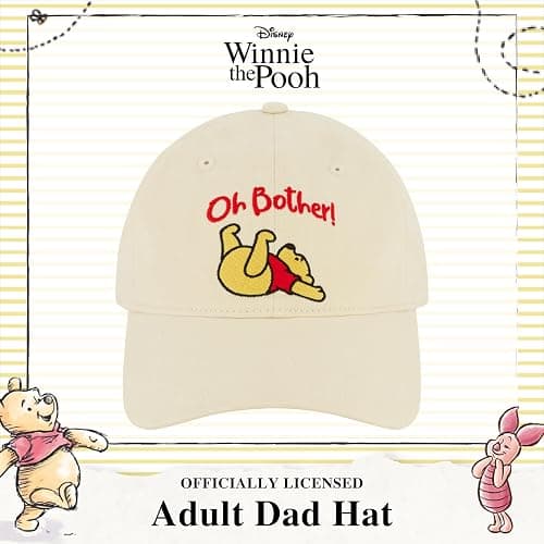 Disney Winnie The Pooh Dad Hat, Adjustable Cotton Baseball Cap with Curved Brim thumbnail 2