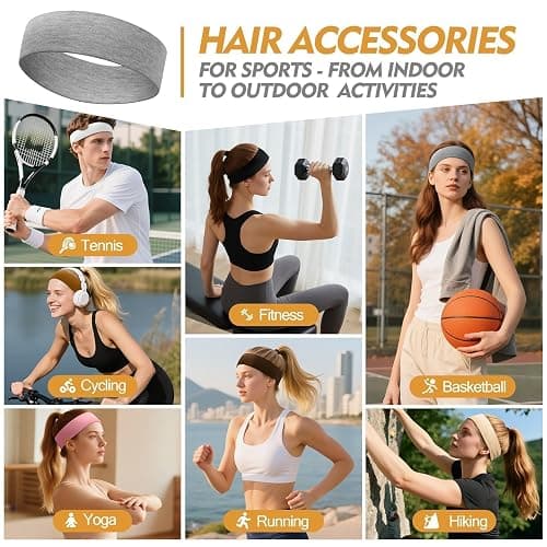 Headbands for Women Stocking Stuffers - 8Pcs Head Bands Non Slip for Women's Hair Accessory Stretchy Fabric Sweat Headband for Workout Sport Yoga Running Christmas Birthday Gifts for Women Valentines thumbnail 5