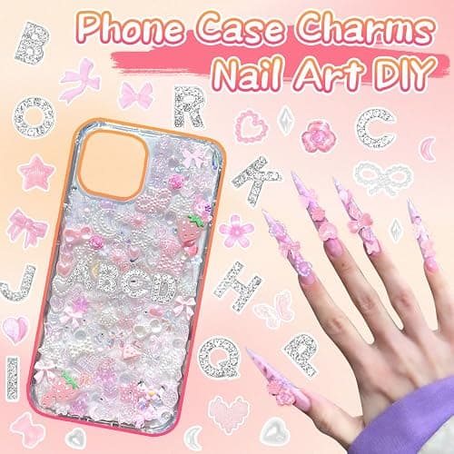 Anower 330 Pcs Junk Phone Case Charms, 26 Pcs A-Z Alphabet Letter Charms thumbnail 5