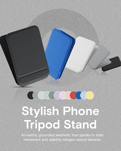 MOFT Phone Tripod Stand Selfie Stick for iPhone, Multi-Angles iPhone Stand, Lightweight & Portable Phone Holder, Strong Magnets, MOVAS Vegan Leather, Travel Essentials, Jet Black (Without Card Slot) thumbnail 7