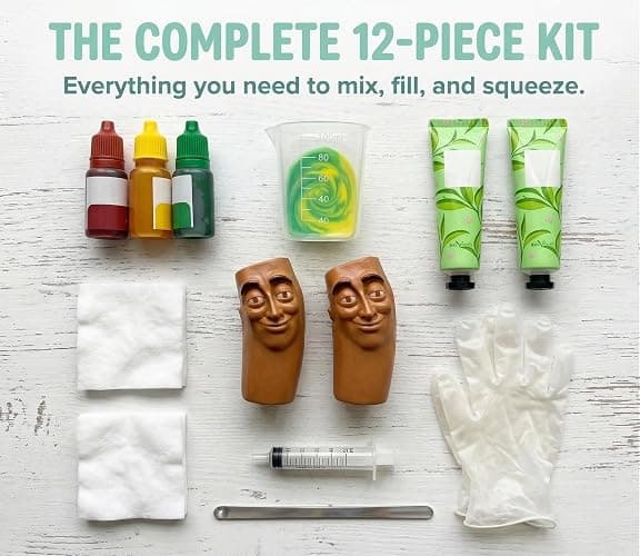 Professional Pimple Popping Kit for Adults (2-Pack), 12-Piece DIY Stress Relief Set with TPR Bases, Reusable ASMR Sensory Fidget Toy, Customizable Pimple Colors (Stickman - Brown) thumbnail 3