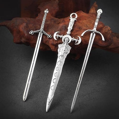 3-Piece Sword Hair Pin Set – Gothic and Viking Hair Accessories for Women, Medieval Hair Sticks & Renaissance Hair Jewelry thumbnail 5