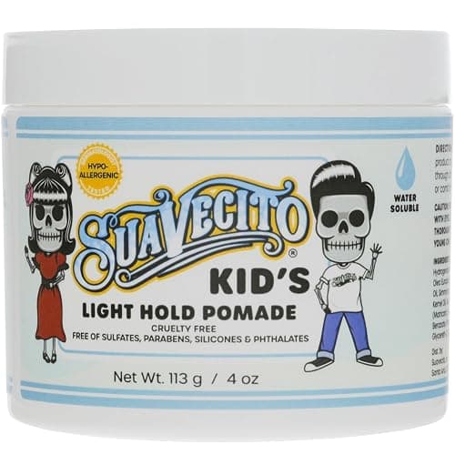 Suavecito Kid's Pomade Calming Chamomile Scent Light Hold 4 oz. - Water Based Flake Free Hair Gel - Dermatologist-Tested, Hypoallergenic Formula - Free of Sulfates, Parabens, and Phthalates - Image 1