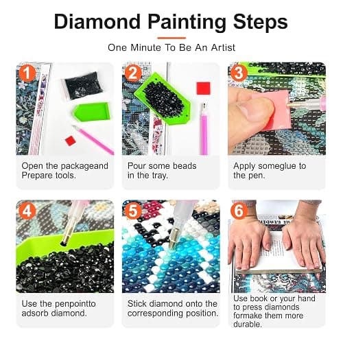 LEZHIJIA Diamond Art Kits for Adults, Diamond Painting Kits for Beginner | 5D DIY Diamond Dots Full Drill Crafts for Gem Art Dot Art for Adults Home Wall Decor for Teens Boys Girls 12x16 inch thumbnail 8