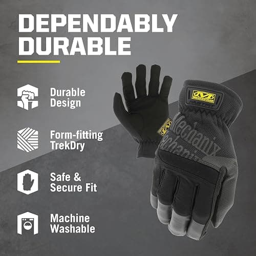Mechanix Wear FastFit Work Gloves - Anti-Slip & Abrasion Resistant Heavy Duty Gloves - Touchscreen Compatible - Vibration Damping - Multipurpose Use - X-Large - Black thumbnail 2
