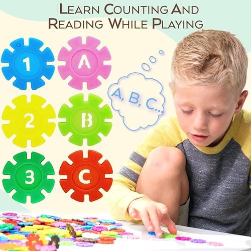TOYLI Smart Coins 500 Pieces Interlocking Discs Set, Kids STEM Toys, Kindergarten Classroom Must Haves thumbnail 7