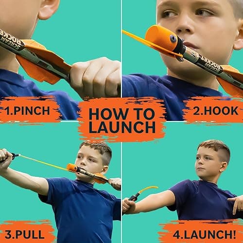 Toy Rocket Launcher for Kids: Outdoor Toys Slingshot Rocket Launchers - Best Gifts for Boys & Girls All Ages - Fun Stocking Stuffers for Kids & Teen Boy Gifts for 8 9 10 11 12+ Year Old Boys Gift Idea thumbnail 5