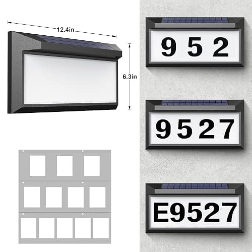 Solar Address Sign, Lighted Address Plaque Outdoor Waterproof, Illuminated Address Numbers, House Numbers for Outside thumbnail 3