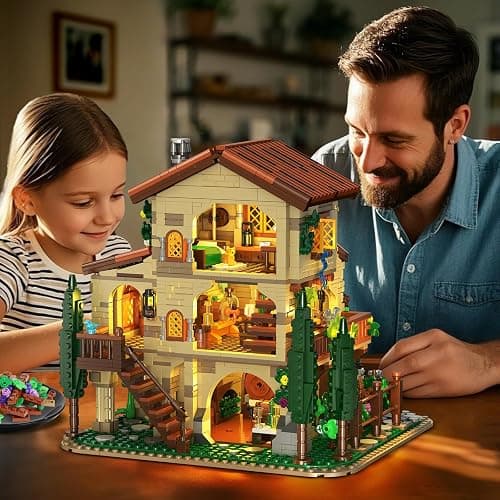 INSOON Winery Chateau House Building Set with Lights, Vineyard Castle Construction Model Home Decor, 1826 PCS Vine Estate Autumn Cabin Building Block Kit, Birthday Gift for Adults Teens Boys Girls thumbnail 6