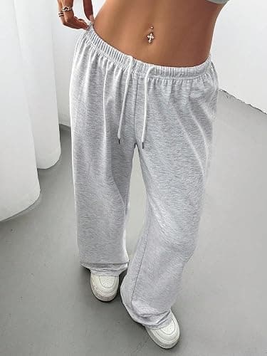 SOLY HUX Women's Baggy Sweatpants Drawstring Waist Wide Leg Loose Casual Long Pants thumbnail 5