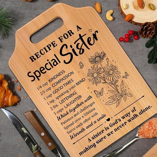 Gifts for Sister, Sister's Birthday Gifts from Sister, Recipe for A Special Cutting Board, Christmas Mothers Day Valentines Day Present for Sisters thumbnail 2