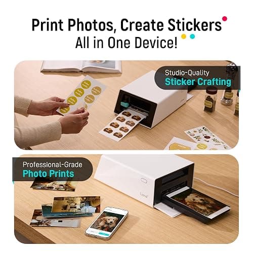 Liene PixCut S1 Color Sticker Printer & Cutting Machine - All-in-One Sticker Maker for DIY Crafts, Custom Labels & Gifts. Thermal Dye-Sublimation Photo Printer, 300 DPI, Precise AI Auto-Cutting thumbnail 9