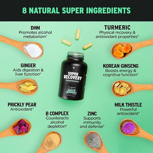 SuperBonsai Super Recovery Capsules for Post Celebration and Morning Relief - All Natural Holistic Support - 3 Capsules Taken Before Drinking and an Optional Serving After (14 Servings) thumbnail 3