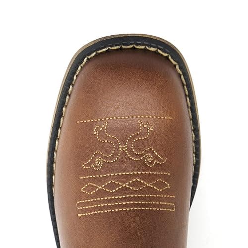 Kids Western Boots for Boys Girls Embroidered Cowgirl Cowboy Boots Square Toe Mid Calf Riding Shoes Little Kid/Big Kid thumbnail 5