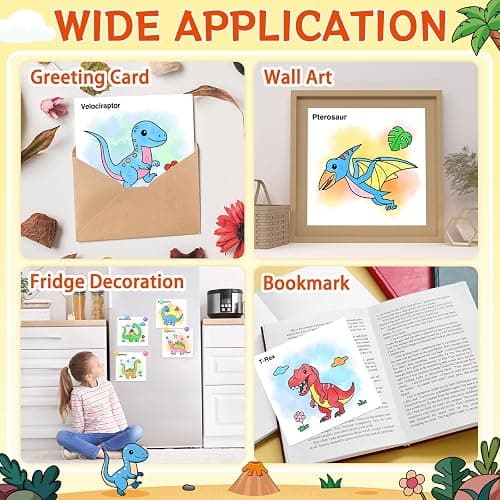 SOCOLER Paint with Water Coloring Books for Toddlers,Mess Free Watercolor Painting Papers for Kids Water Color Paint Kit Art Craft Birthday Gift for Ages 1-3,4-8(Dinosaurs) thumbnail 7