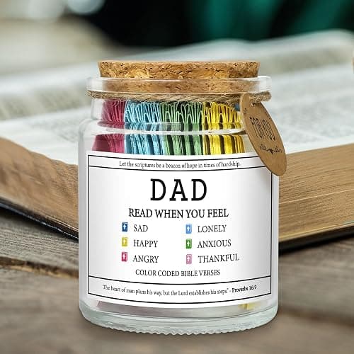 Father's Day Gifts for Dad from Daughter Son, Dad Birthday Gift for Daddy Papa Fathers Day Christian Gifts for Stepdad Step Father in Law Dads Birthday Present Bible Verse Jar thumbnail 8
