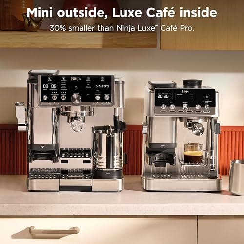 Ninja Luxe Café Mini Plus with AutoFroth, Espresso & Drip, Stainless, ES351 | Built-in Burr Grinder, Precision Scale & Hands-Free Auto Frothing, Lattes, Cappuccinos & More thumbnail 2