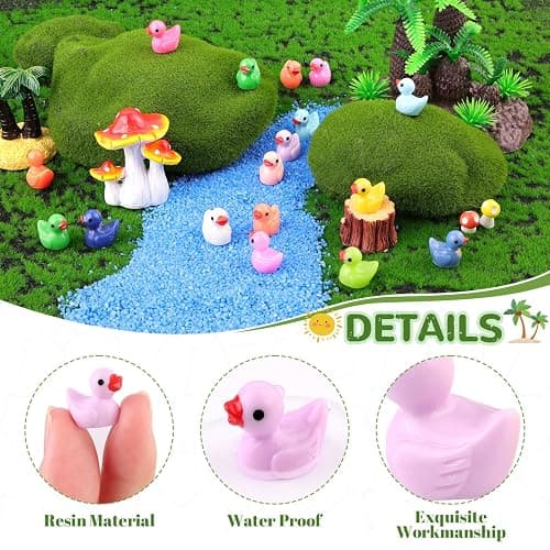 TINKRSTUFF 200PCS Mini Resin Animals Cute Tiny Ducks,Miniature Duck Figures to Hide,Little Animal Small Figurines Bulk for Topper Desk Garden Dollhouse Landscape Aquarium Ornaments DIY Crafts & Decor thumbnail 4
