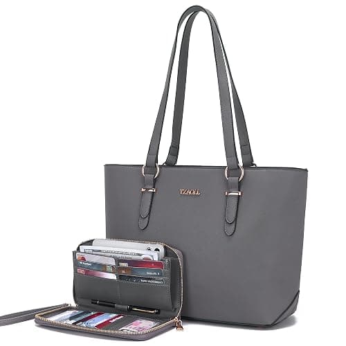 YZAOLL Purses for Women Faux Leather Medium Large Tote Satchel Shoulder Purse Handbag Wallet set - Image 1