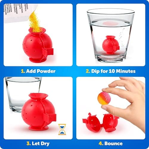 Blue Marble Bouncy Ball Science Kit - Make Up to 45 Glow in The Dark Bouncy Balls for Kids with 6 Colors & 5 Mold Shapes, DIY STEM Projects, Science Kit, Kids Science Projects thumbnail 3