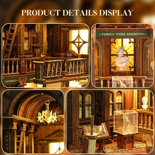 SUNNINO Book Nook Kit - DIY Miniature House Kit 3D Wooden Puzzles with LED Lights, DIY Book Nook Kits for Adults Unique Doll House Gift for Collectors Teens and Friends thumbnail 4