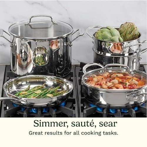 Cuisinart Chef’s Classic 11-Piece Stainless Steel Pots and Pans Set, Cookware Set Compatible with Induction, Electric, Gas Cooktops, Aluminum Core for Even Heat, Cool Grip Handles, Dishwasher Safe thumbnail 7