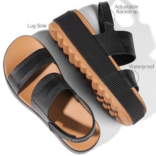 Lovee Cosee Platform Water Sandals for Women Chunky Wedge Lug Sole Comfortable Waterproof Summmer Walking Beach Shoes thumbnail 4