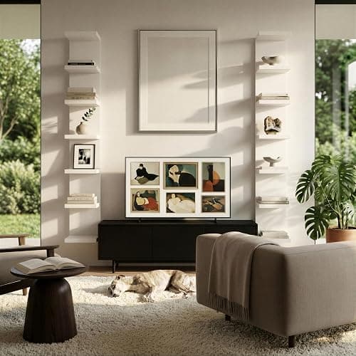 SADIELIFE 7 Tier Wall Shelf Unit & Lack Shelf, Versatile Floating Shelves for Wall, Bedroom Book Shelf, Vanity Display Shelves, Tall Decorative Shelving Unit, Long Shelves for Storage White thumbnail 5