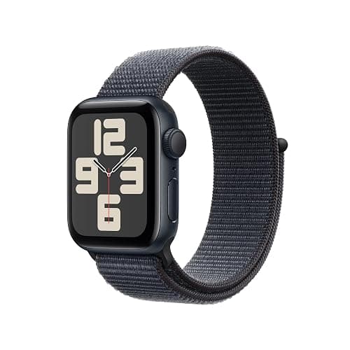 Apple Watch SE (2nd Gen) [GPS 40mm] Smartwatch with Midnight Aluminum Case with Ink Sport Loop One Size. Fitness and Sleep Trackers, Crash Detection, Heart Rate Monitor, Carbon Neutral - Image 1