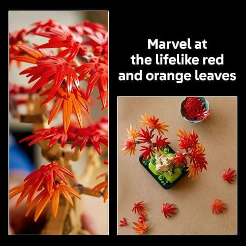 LEGO Botanicals Japanese Red Maple Bonsai Tree Building Kit for Adults 18+ - Unique Home Decor DIY for Room or Office - Housewarming Gift Idea for New Home - Plant Decor for Desk or Bookshelf- 10348 thumbnail 4