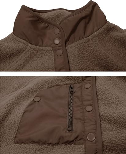 AMEBELLE Women’s Lightweight Fleece Pullover Jacket Cropped Fall Winter Fuzzy Sherpa Jacket Sweatshirt Coat with Pockets thumbnail 5