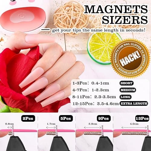 Black Adjustable Nail Clippers with Magnets Sizers for Acrylic Nails, Artificial Fake Nail False Nail Tip Cutter Trimmer Manicure Pedicure Sharp Blade Clip Tool For Salon Home Art Beauty thumbnail 3