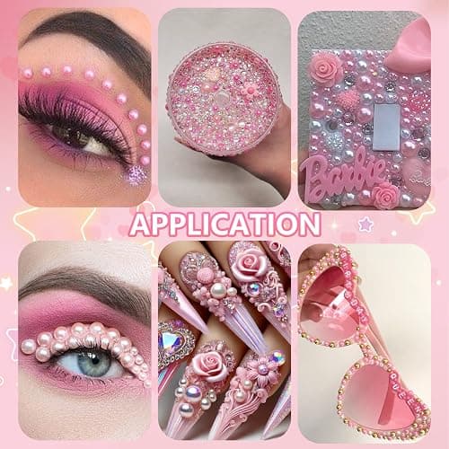 15000 Pcs Pink Flatback Pearls for Crafting, Assorted Size 3/4/6mm Half Pearls Bedazzling ABS Pearl Beads Gems for Nails Art DIY Crafts Face Makeup with Pickup Pencil Tweezer thumbnail 5