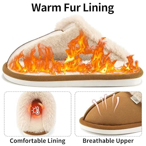 Aomigoct Womens Fuzzy House Slippers: Warm Plush & Non-Slip for Everyday Soft - The Perfect Thoughtful Gift for Mom & Grandma in Winter thumbnail 4