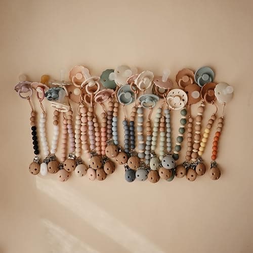 mushie 100% Silicone Baby Pacifier Clip BPA Free | Luna (Dried Thyme) - Dried Thyme thumbnail 7