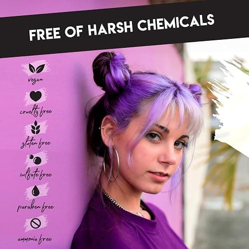 Color Lux Direct Vibes Semi-Permanent Hair Color & Color Cleansing Conditioner Bundle, Magenta, with Bond Builder Complex, Sulfate-Free, Paraben-Free, fl 8 oz + 8.25 fl oz thumbnail 9